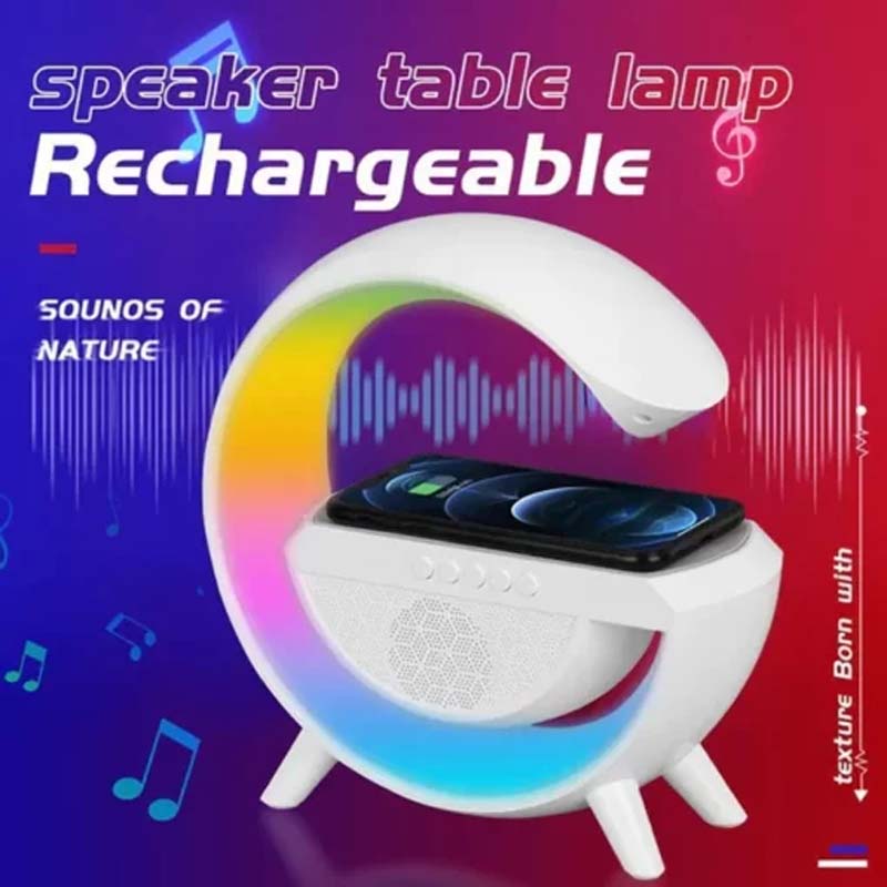 G Shaped RGB Light Table Lamp With Wireless Charger