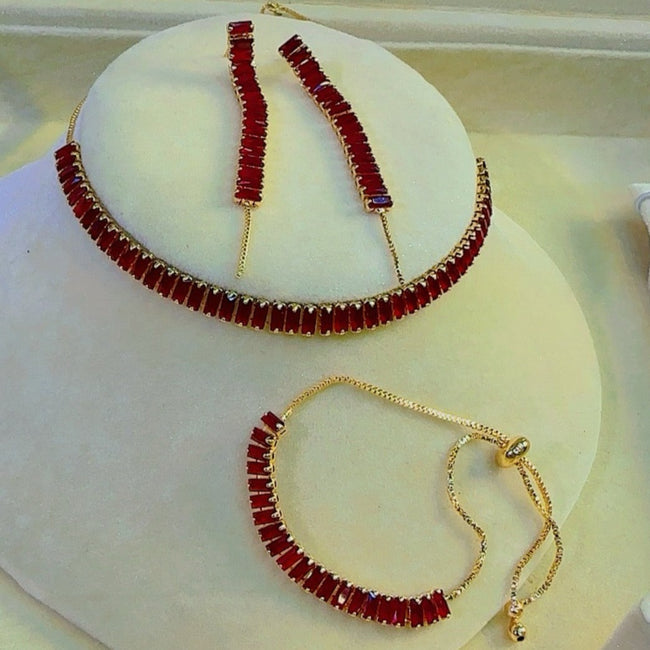 Imported Real Stone Necklace set with Bracelet