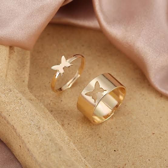 Adjustable Butterfly Couple Ring