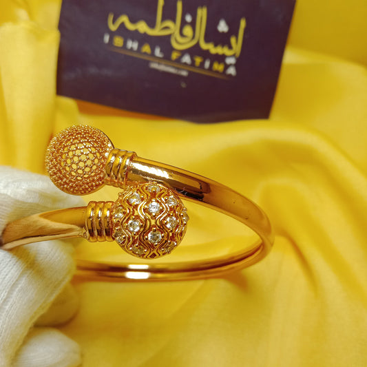 Ishal Fatima Antique Gold Plated Adjustable Bangle