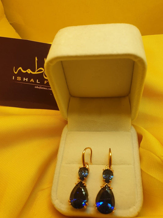 Ishal Fatima Beautiful Blue Crystal Earings