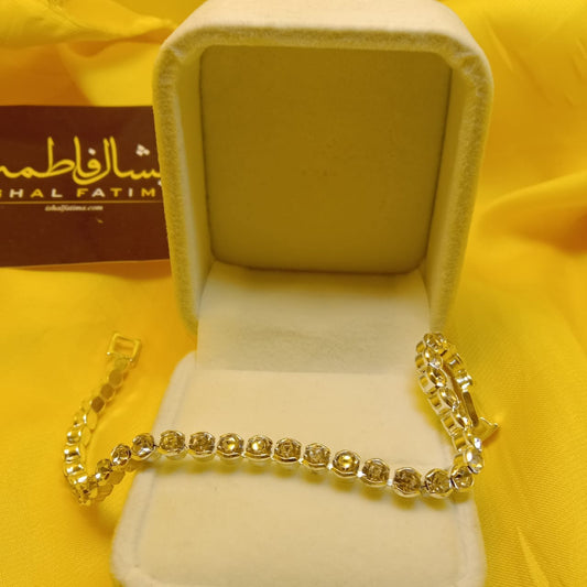 Ishal Fatima Beautiful gold plated With Shiny Crystals Braclet