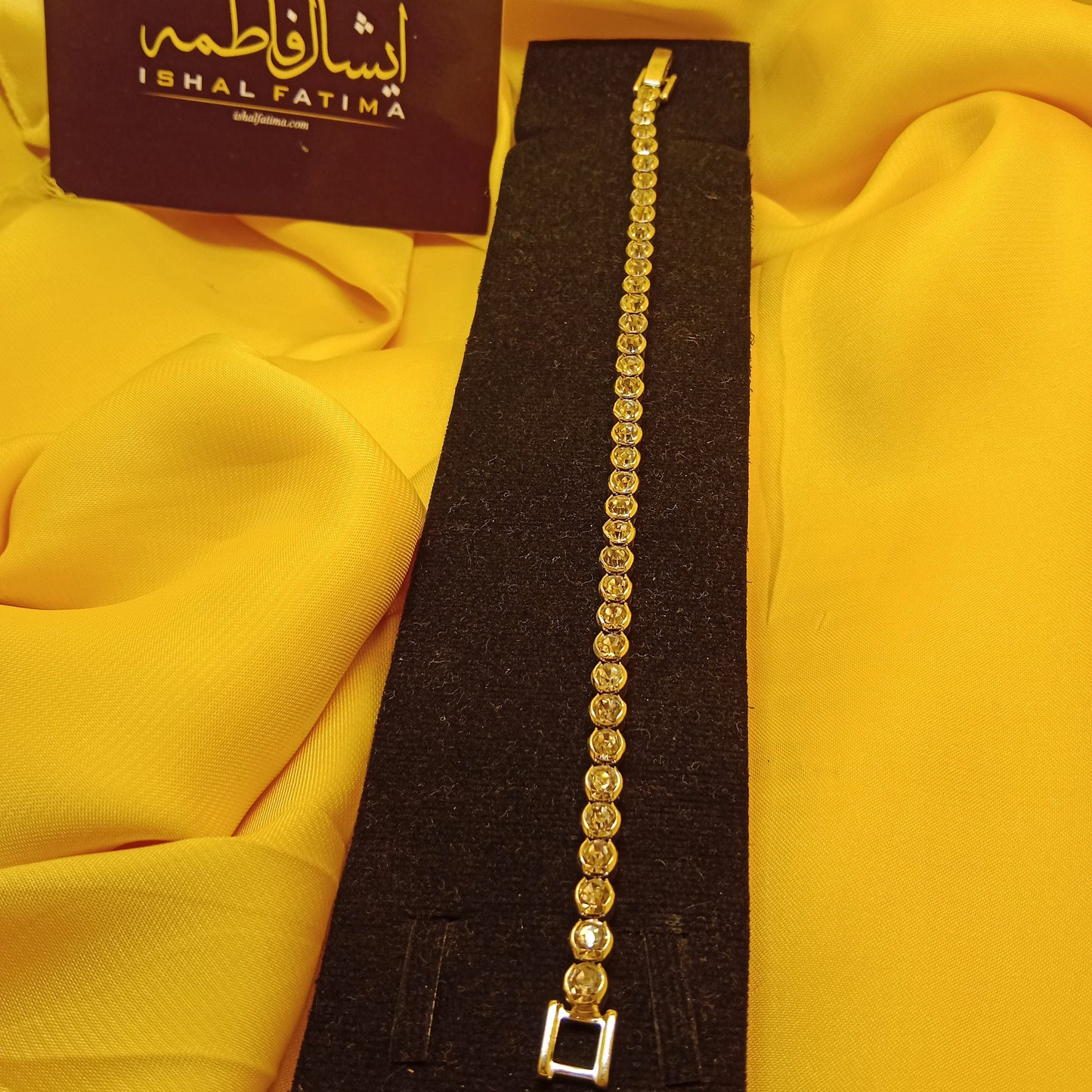 Ishal Fatima Beautiful gold plated With Shiny Crystals Braclet