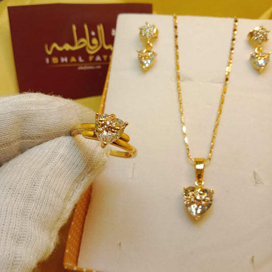 Ishal Fatima Beautiful Heart Stone Necklace Set