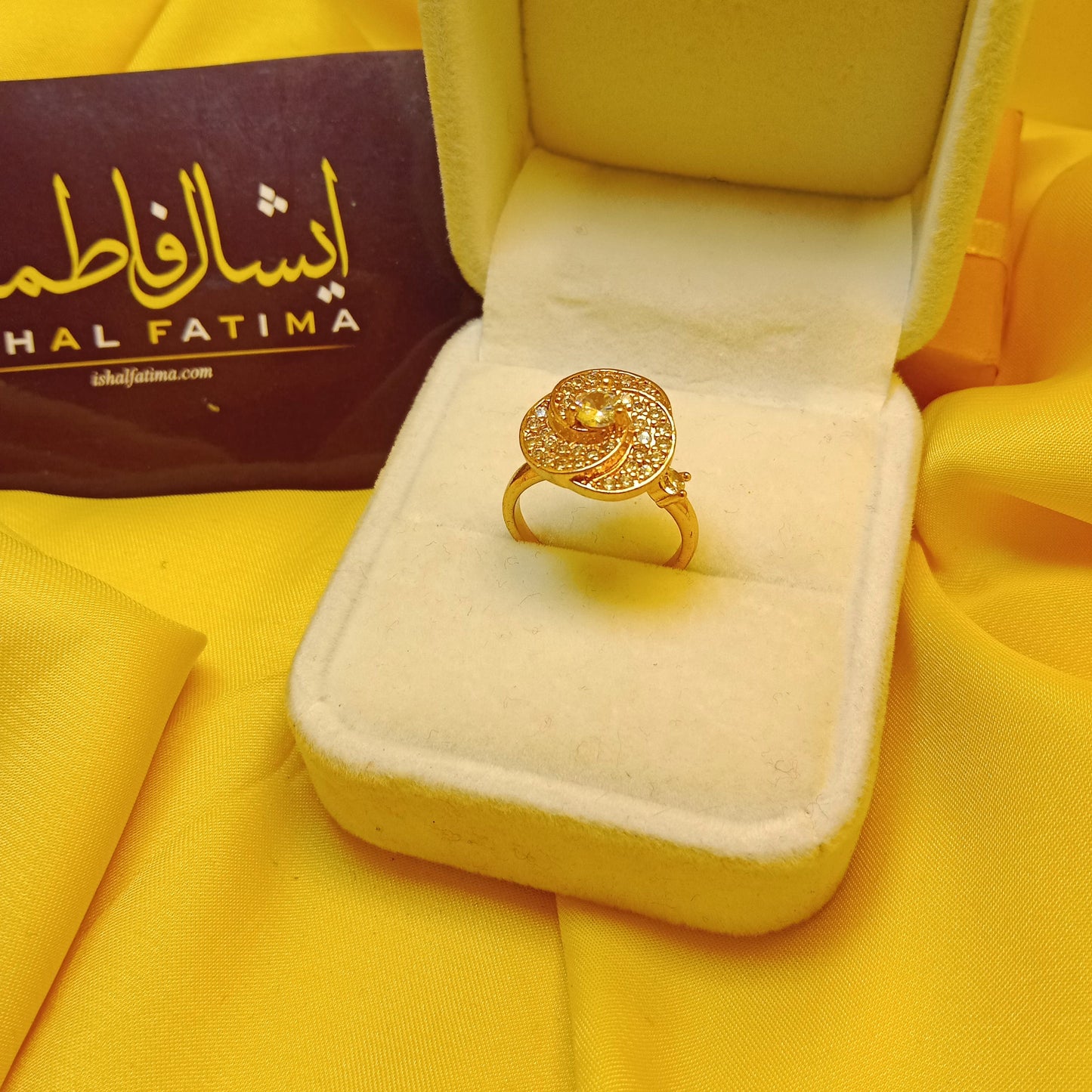 Ishal Fatima Design 2 golden Adjustable Moving Ring